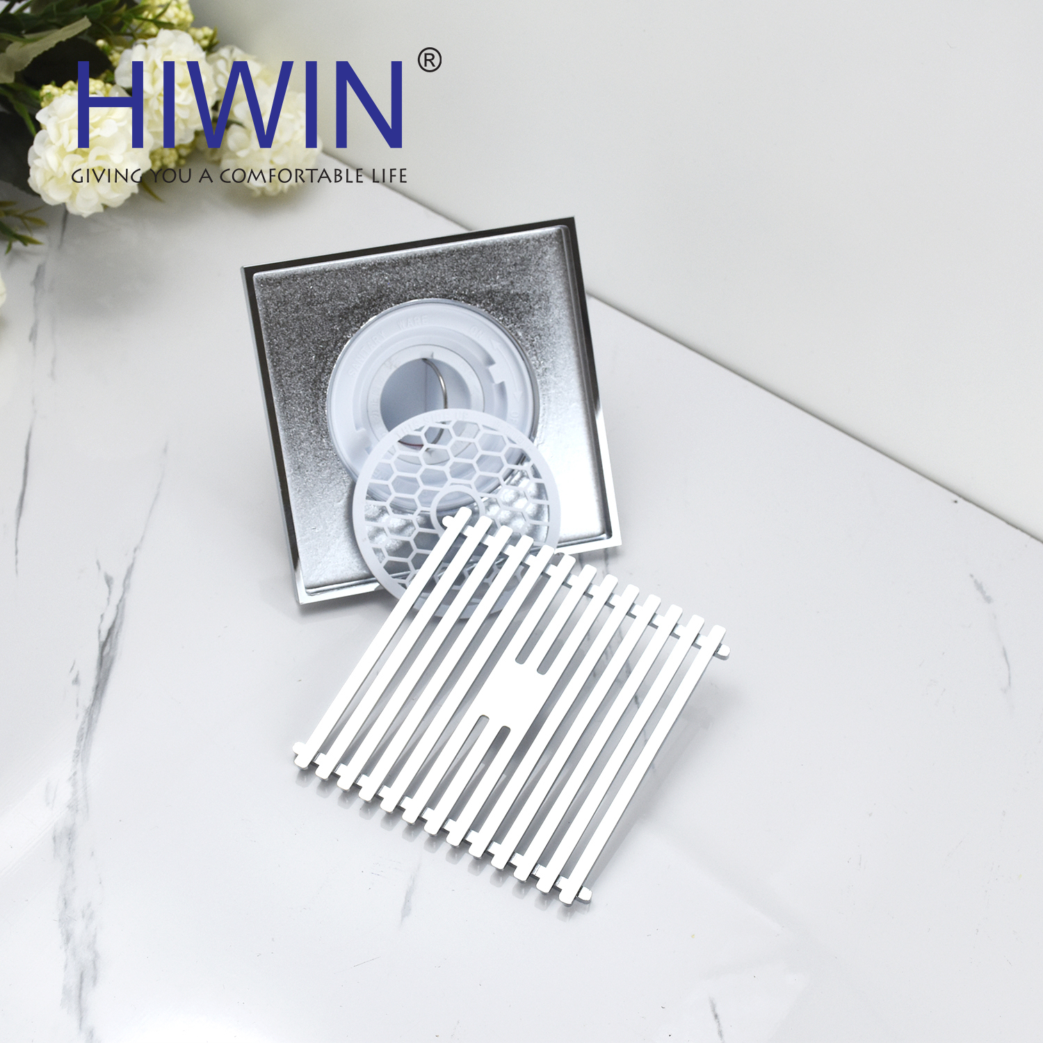Ga thoát sàn inox 304 thoát nước nhanh Hiwin FD-4852