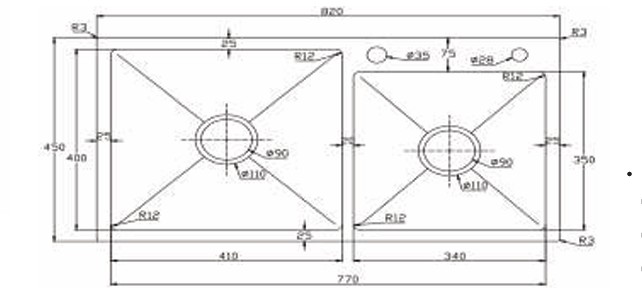 Chậu rửa chén Kagol K8245 lech