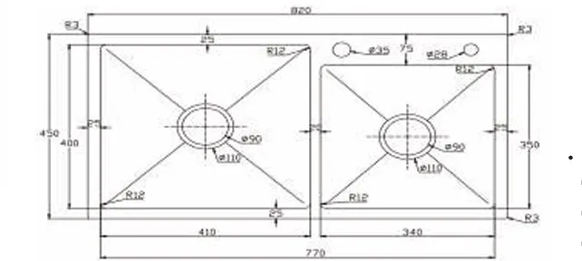 Chậu rửa chén Kagol KND8245 LỆCH