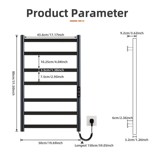 Giàn sấy khăn màu trắng sứ Miken G301W-Wifi (R-L)