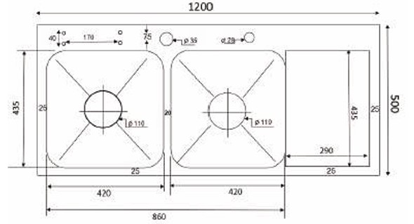 Chậu rửa chén Kagol K12050