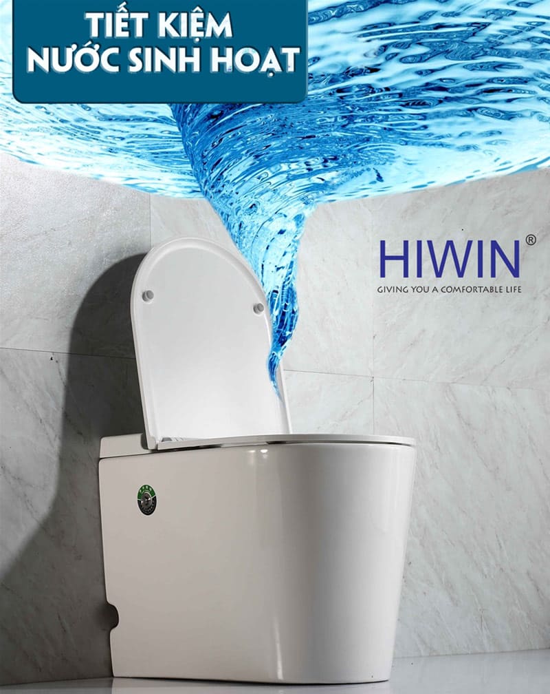 Bồn cầu không két nước nắp màu Hiwin MT-6040
