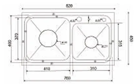 Chậu rửa chén Kagol K8245 BT lệch 304