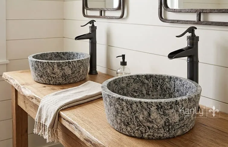 Chậu lavabo bằng đá tự nhiên Kanly Mar7e6