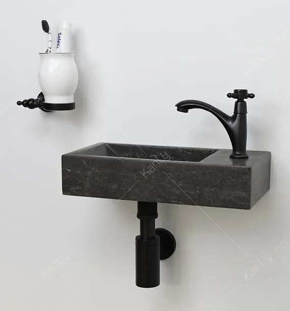 Chậu lavabo bằng đá treo tường/đặt bàn Kanly MAR9M012