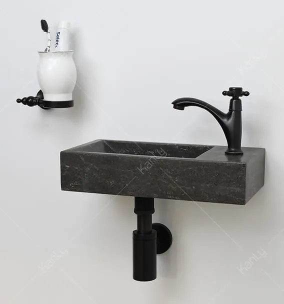 Chậu lavabo bằng đá treo tường/đặt bàn Kanly MAR9M012