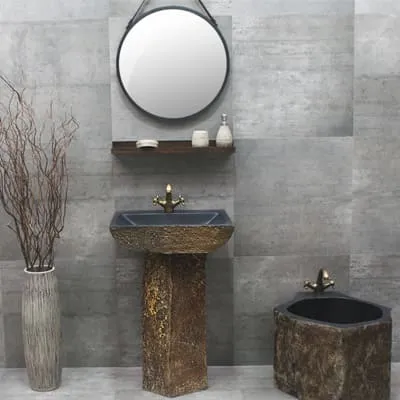 Chân Đặt Lavabo Đá Cuội Nguyên Khối Kanly TD17