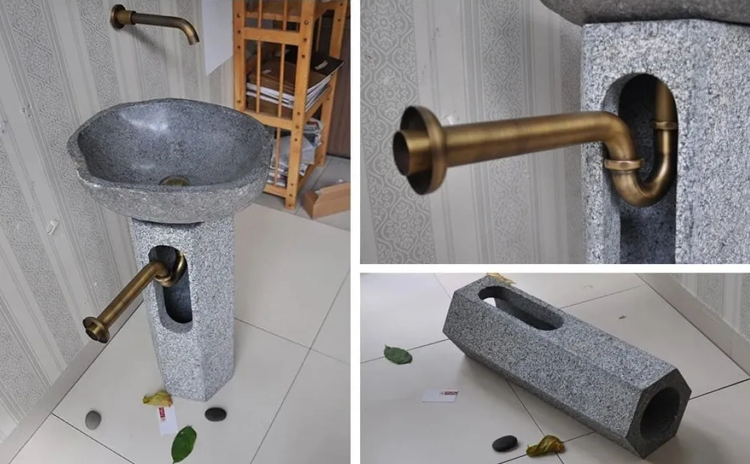 Chân Đặt Lavabo Đá Cuội Nguyên Khối Kanly TD17
