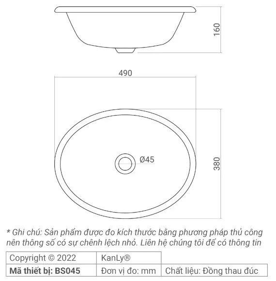 Chậu Rửa Lavabo Đặt Bàn Đồng Thau Họa Tiết Cổ Kanly DL6111 (BS045)