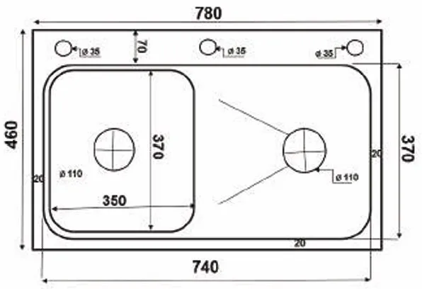 Chậu rửa chén Kagol K7846 304