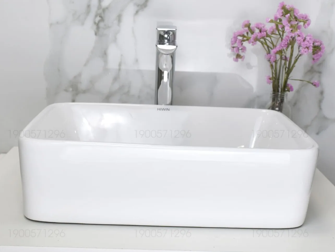 Chậu rửa mặt dương bàn lavabo đặt bàn cao cấp HIWIN LP-8215