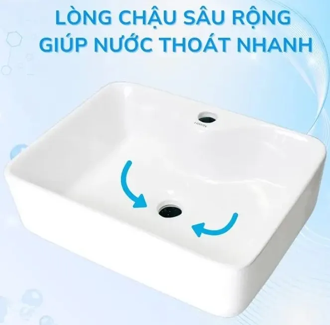Chậu rửa mặt dương bàn lavabo đặt bàn cao cấp HIWIN LP-8215