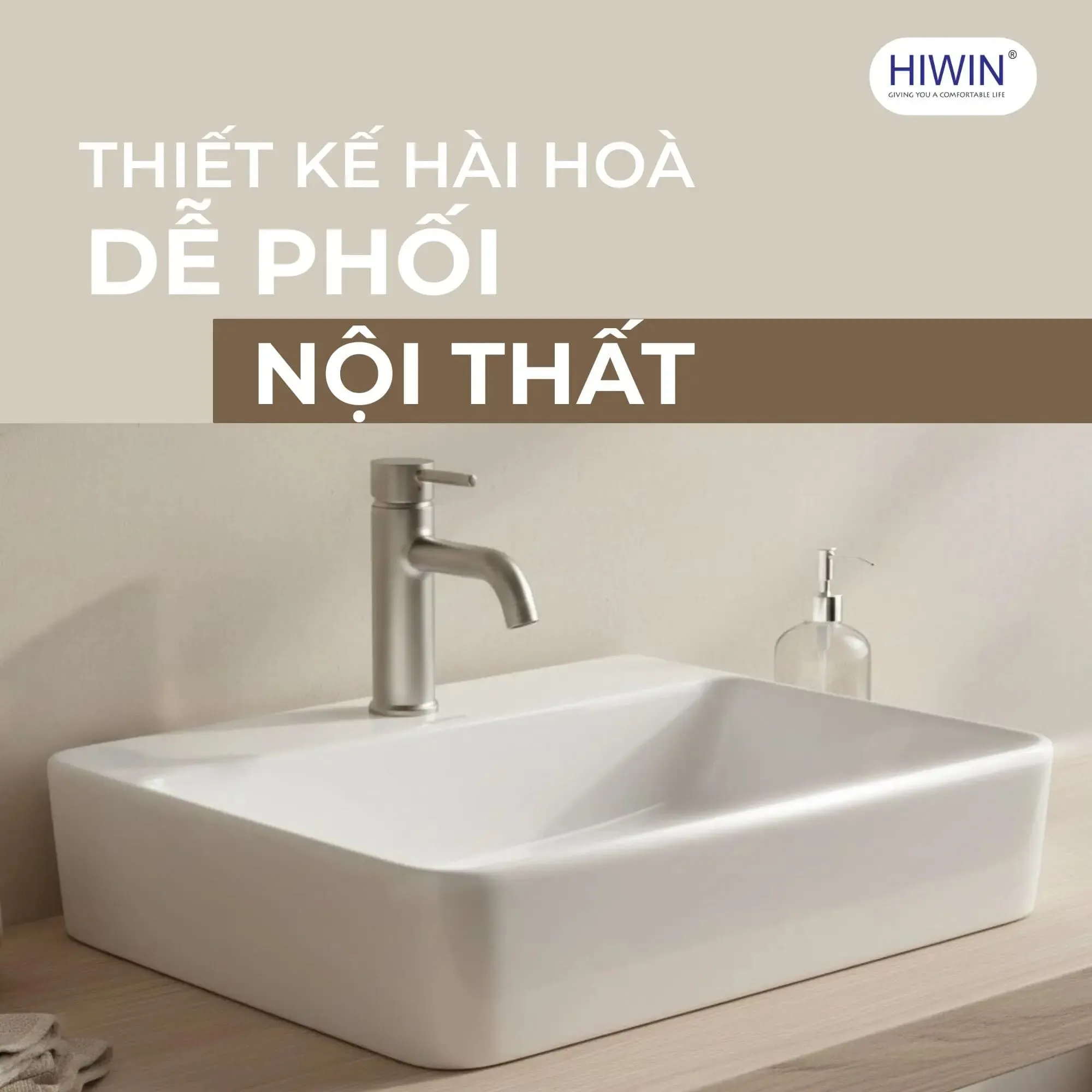 Chậu rửa mặt dương bàn lavabo đặt bàn cao cấp HIWIN LP-8072B