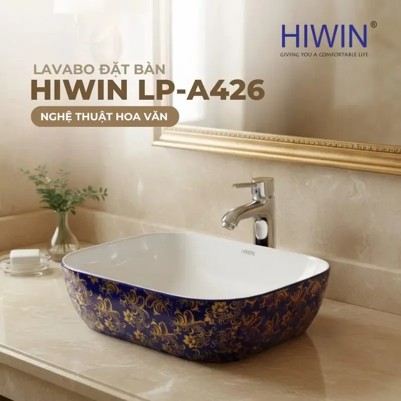 Chậu rửa mặt dương bàn lavabo đặt bàn cao cấp HIWIN LP-8215
