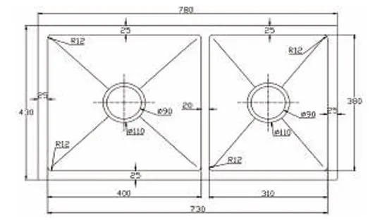 Chậu rửa chén Kagol KA7843 Lệch