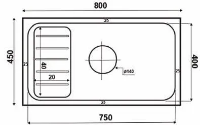 Chậu rửa chén Kagol KA8045 BT 304