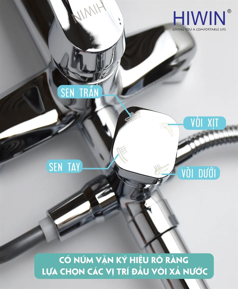 Vòi sen tắm cây đứng nóng lạnh Hiwin KF-106