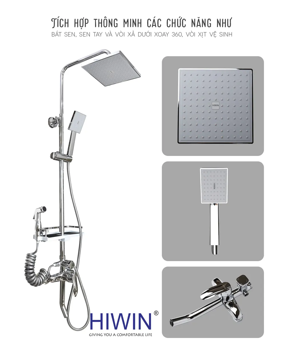 Vòi sen tắm nhiệt độ cây đứng nóng lạnh Inax BFV-639T