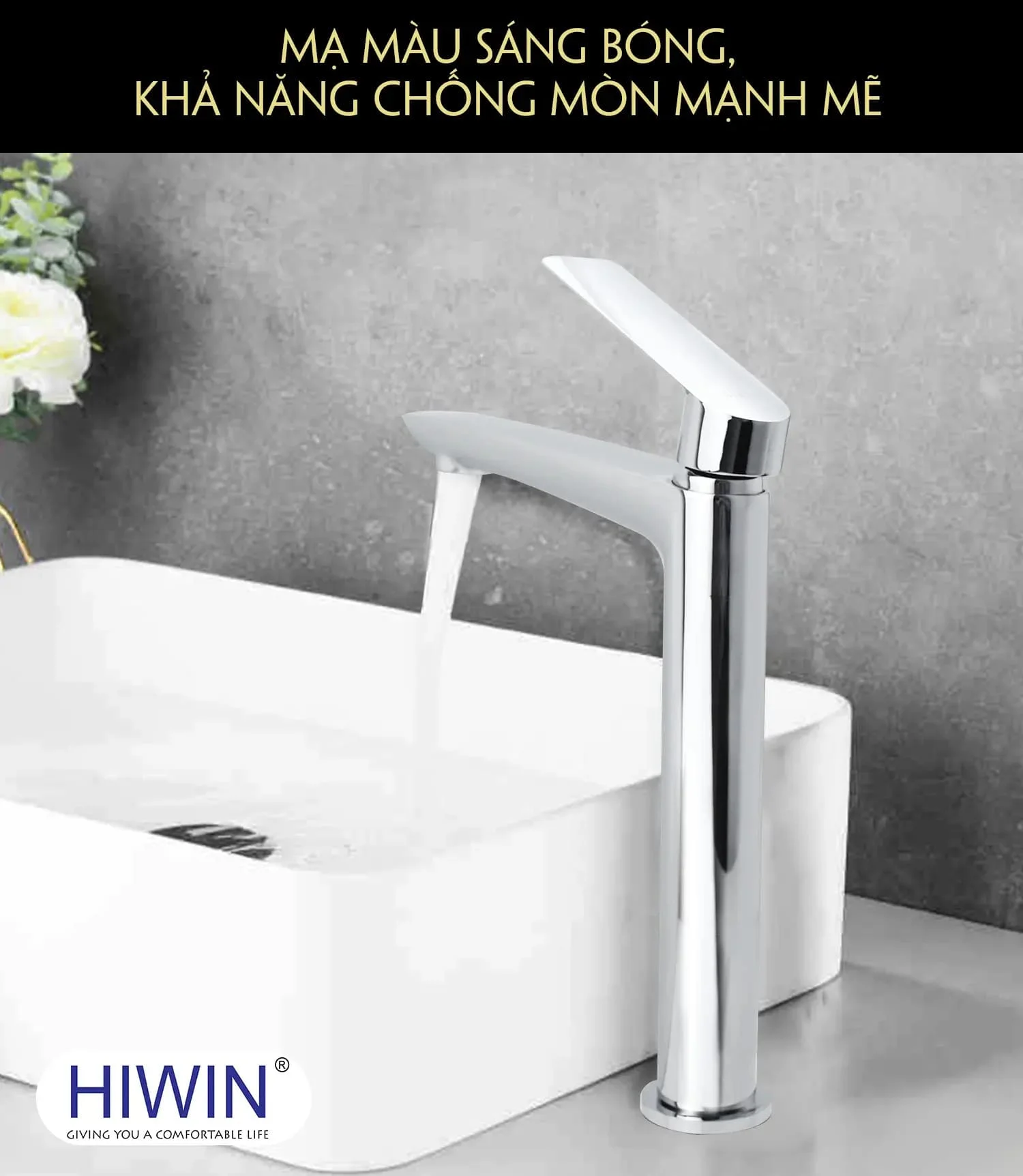 Vòi chậu rửa mặt nóng lạnh HIWIN KF-7611