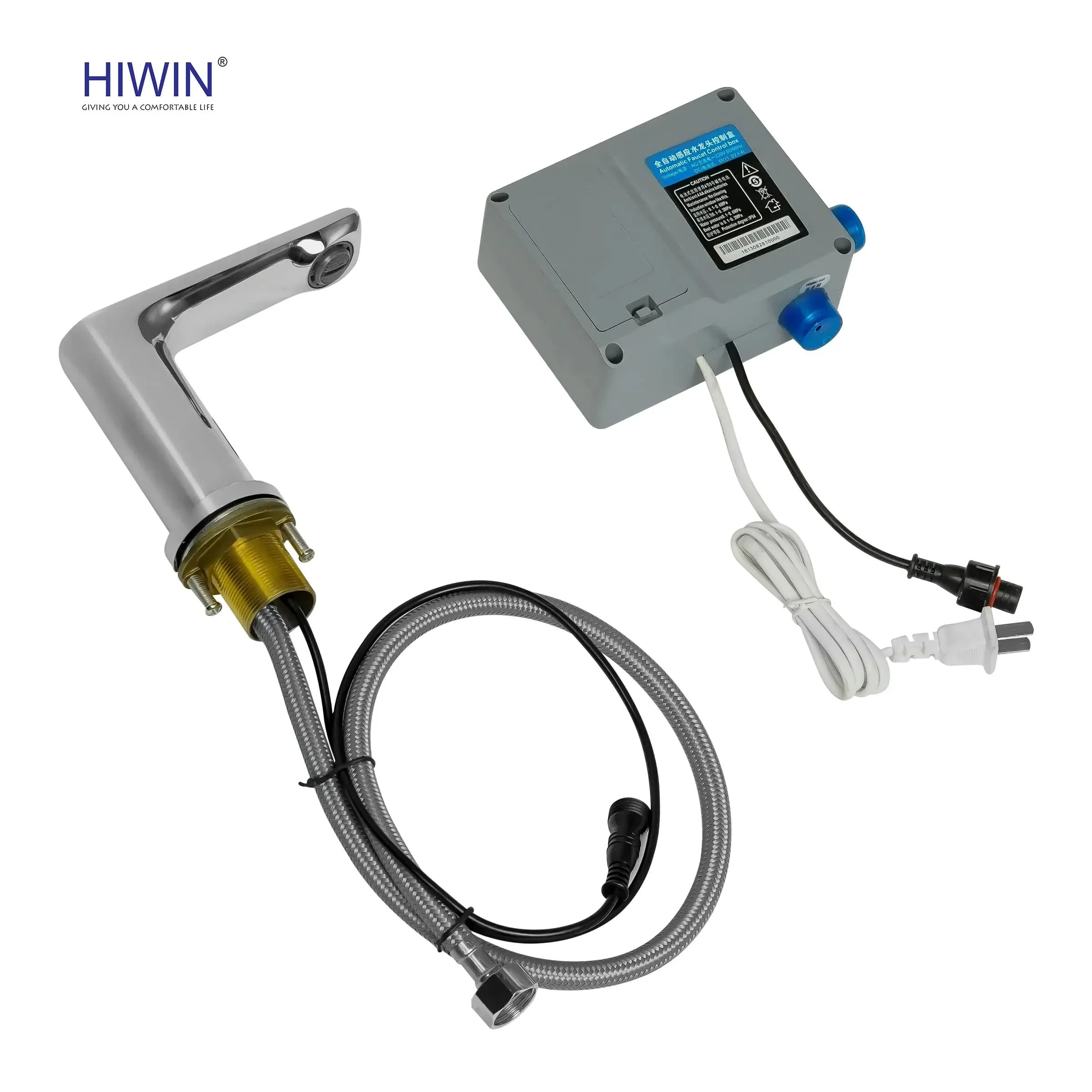 Vòi chậu rửa mặt nóng lạnh thân cao HIWIN KF-7113 