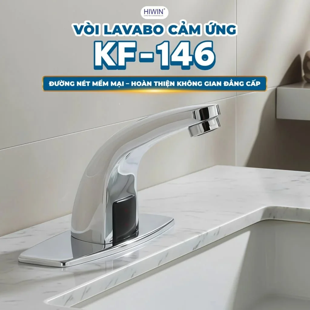 Vòi chậu rửa mặt nóng lạnh thân cao HIWIN KF-7113 