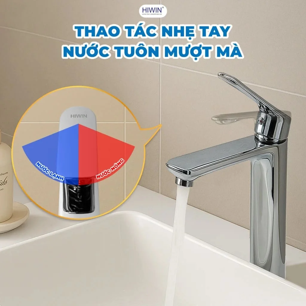 Vòi chậu rửa mặt nóng lạnh HIWIN KF-7611