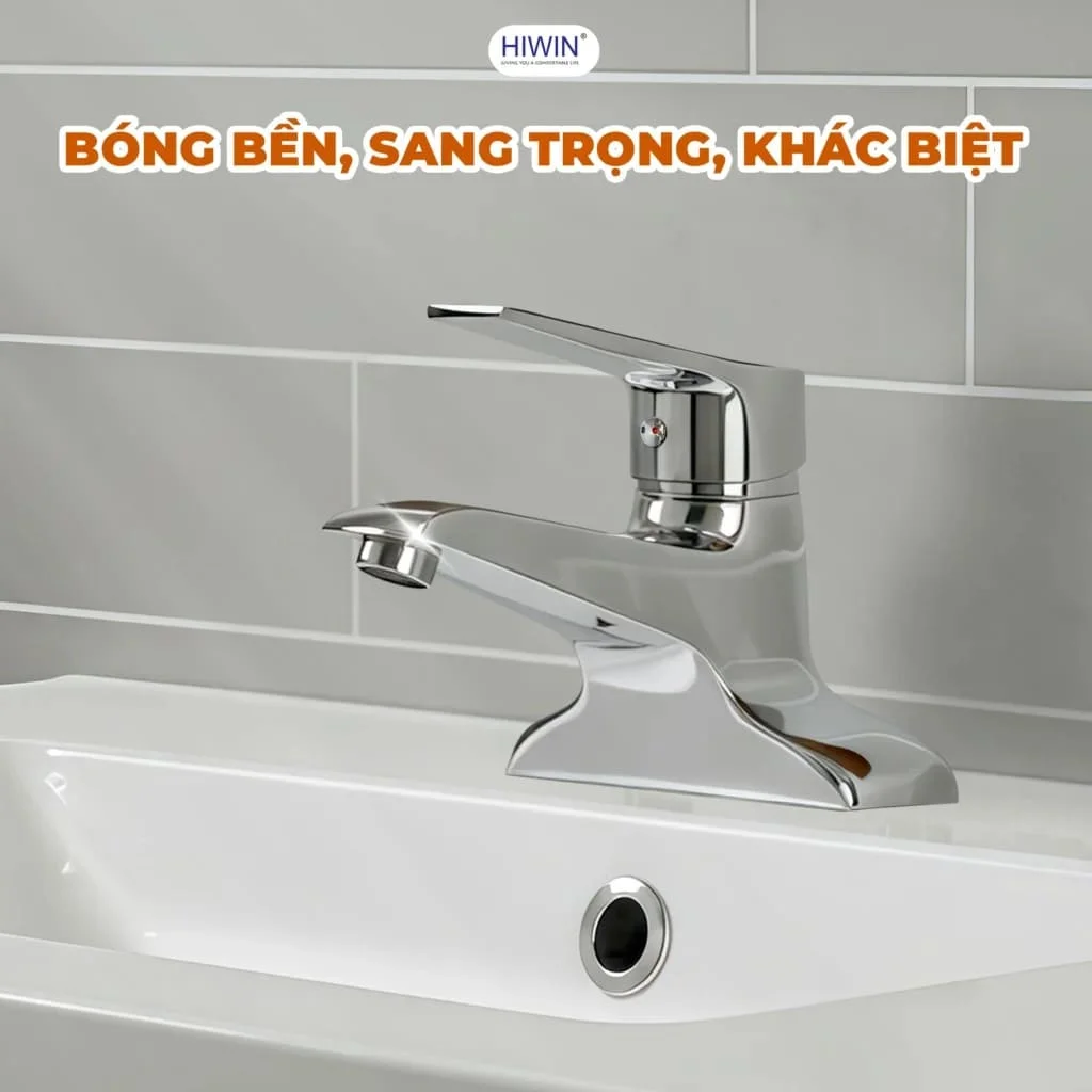 Vòi chậu rửa mặt nóng lạnh thân cao HIWIN KF-7113 