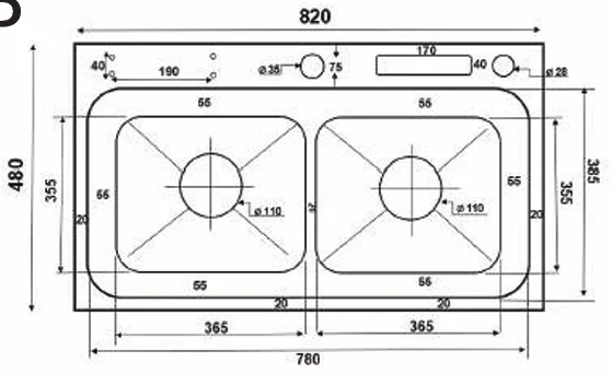 Chậu rửa chén Kagol KND8248 BT CD