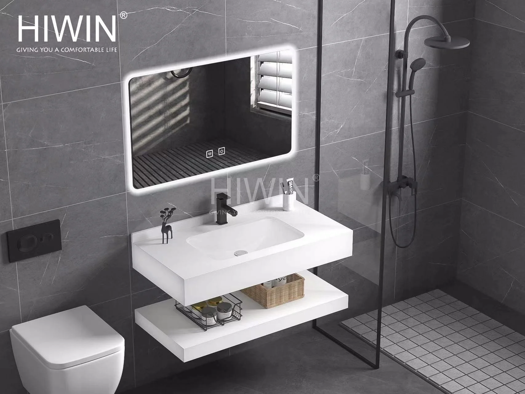 Bộ tủ chậu lavabo cao cấp Hiwin C-905