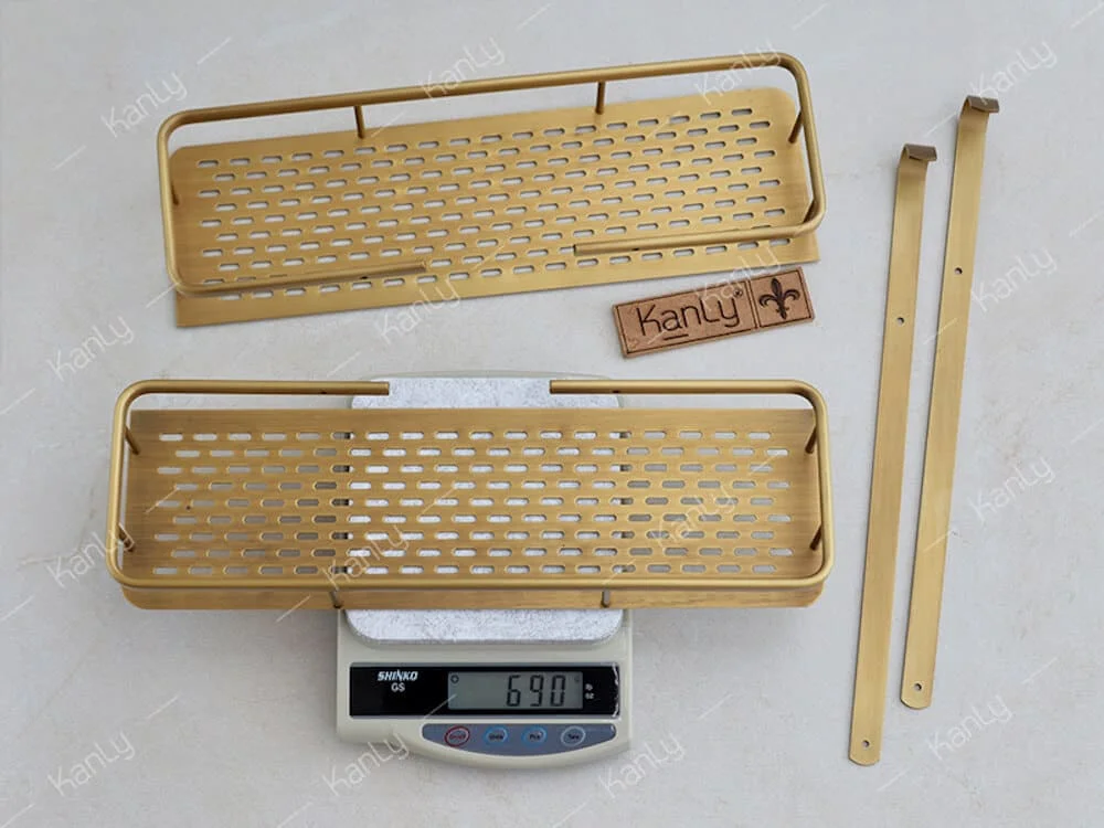 Kệ góc 2 tầng để đồ bằng đồng Kanly GCK27