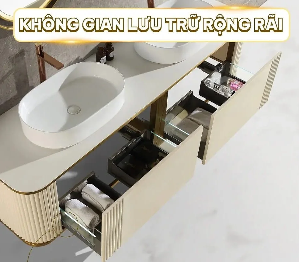 Bộ tủ chậu Lavabo phong cách Châu Âu Hiwin C-2209A