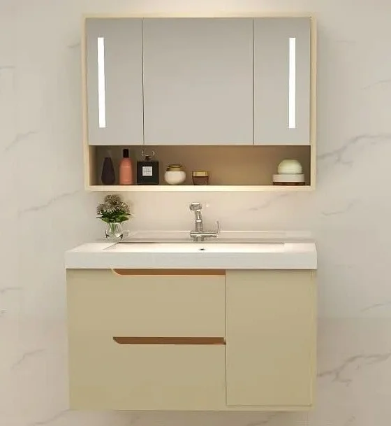 Bộ tủ chậu lavabo cao cấp màu xanh lam khói Hiwin YS-004