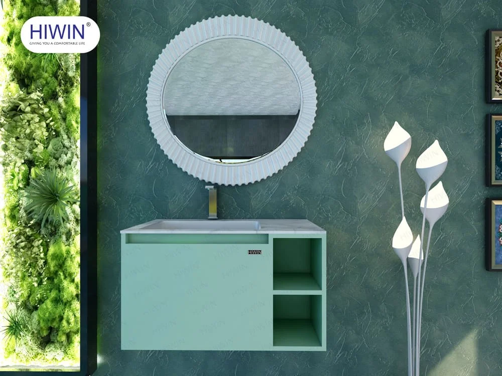 Bộ tủ chậu lavabo cao cấp màu xanh lam khói Hiwin YS-004