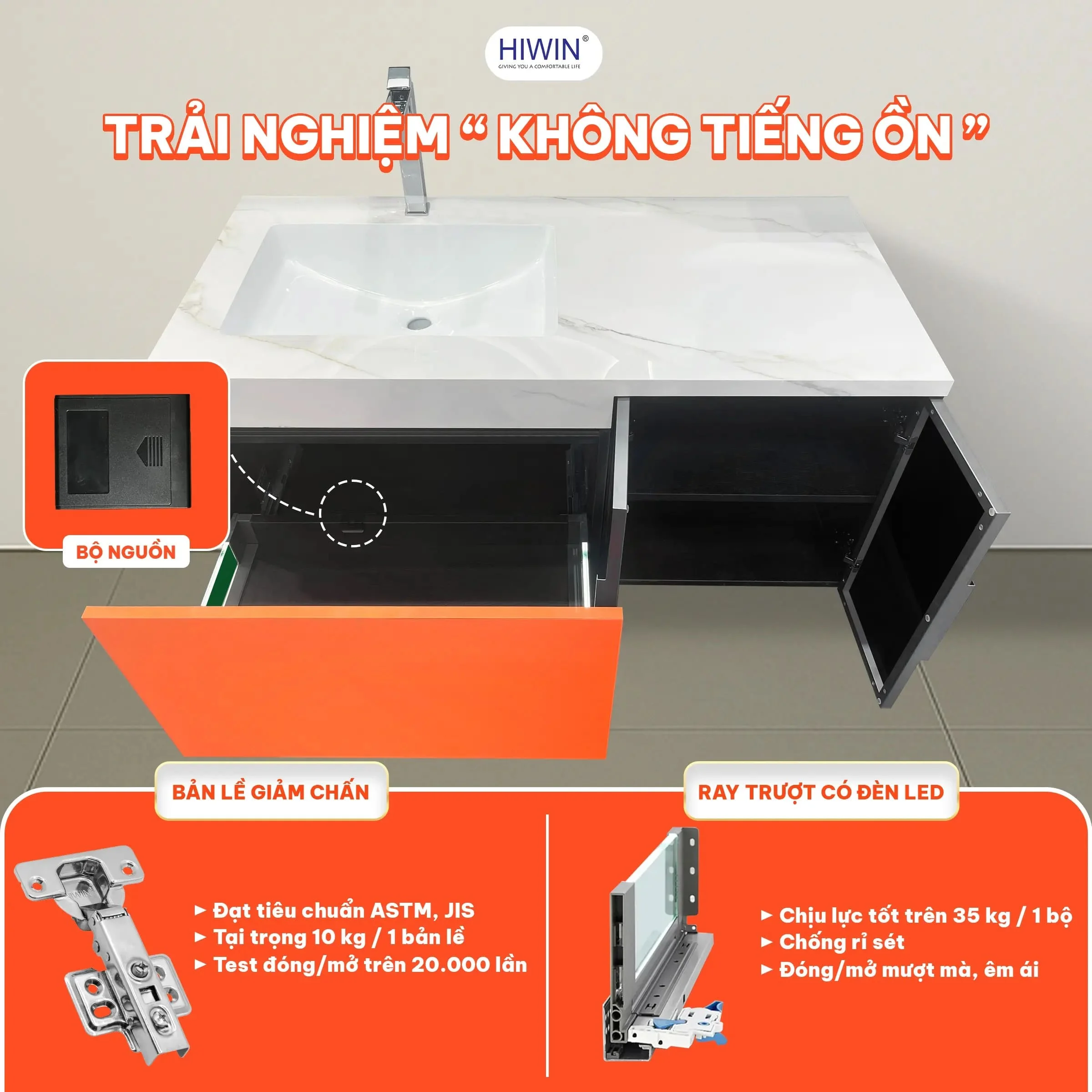 Bộ tủ chậu Lavabo Hiwin YS-200-ZH1