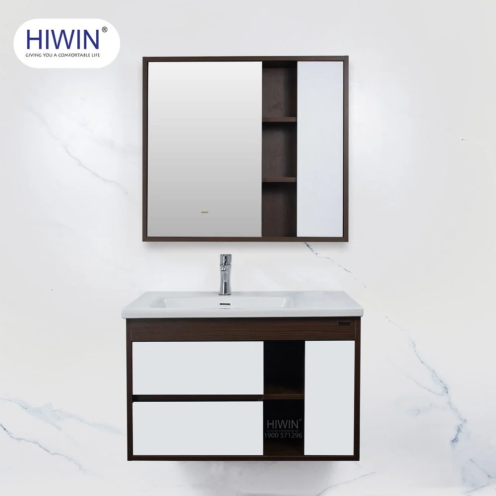Bộ tủ chậu lavabo cao cấp màu xanh lam khói Hiwin YS-004