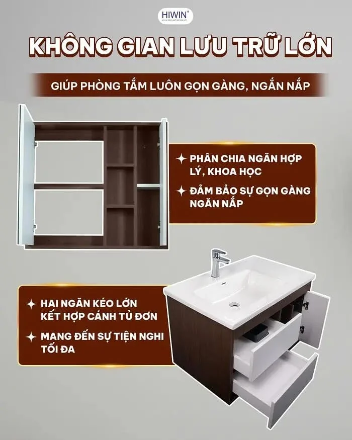 Bộ tủ chậu Lavabo Hiwin YS-2639