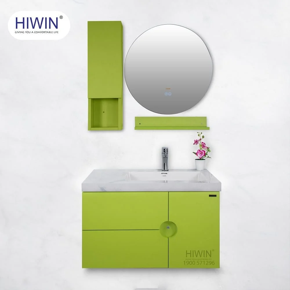 Bộ tủ chậu lavabo cao cấp màu xanh lam khói Hiwin YS-004