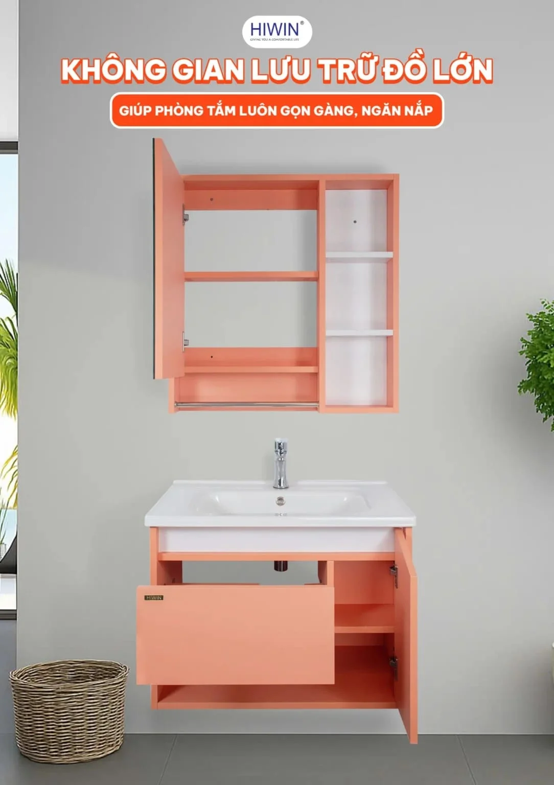 Bộ tủ chậu Lavabo Hiwin YS-2639