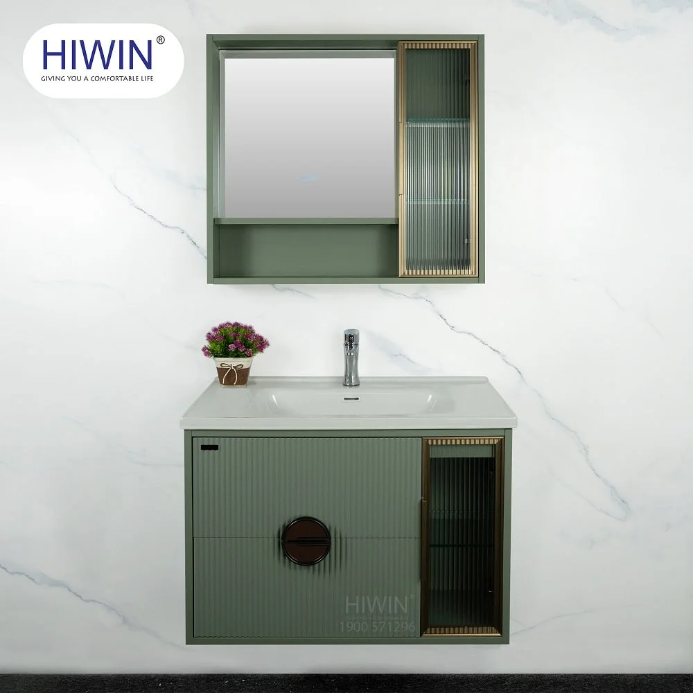 Bộ tủ chậu lavabo cao cấp màu xanh lam khói Hiwin YS-004