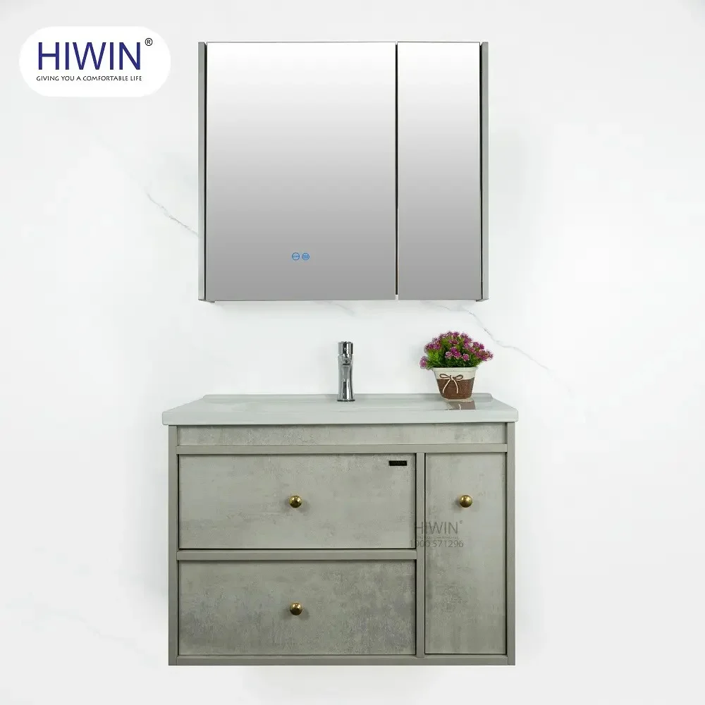 Bộ tủ chậu lavabo cao cấp màu xanh lam khói Hiwin YS-004