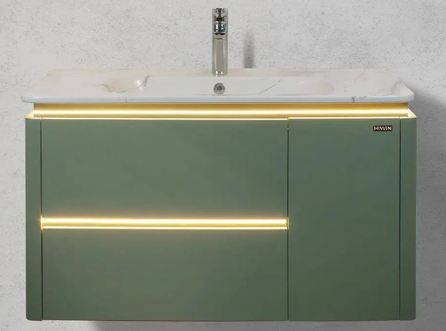 Bộ tủ chậu lavabo cao cấp màu xanh lam khói Hiwin YS-004