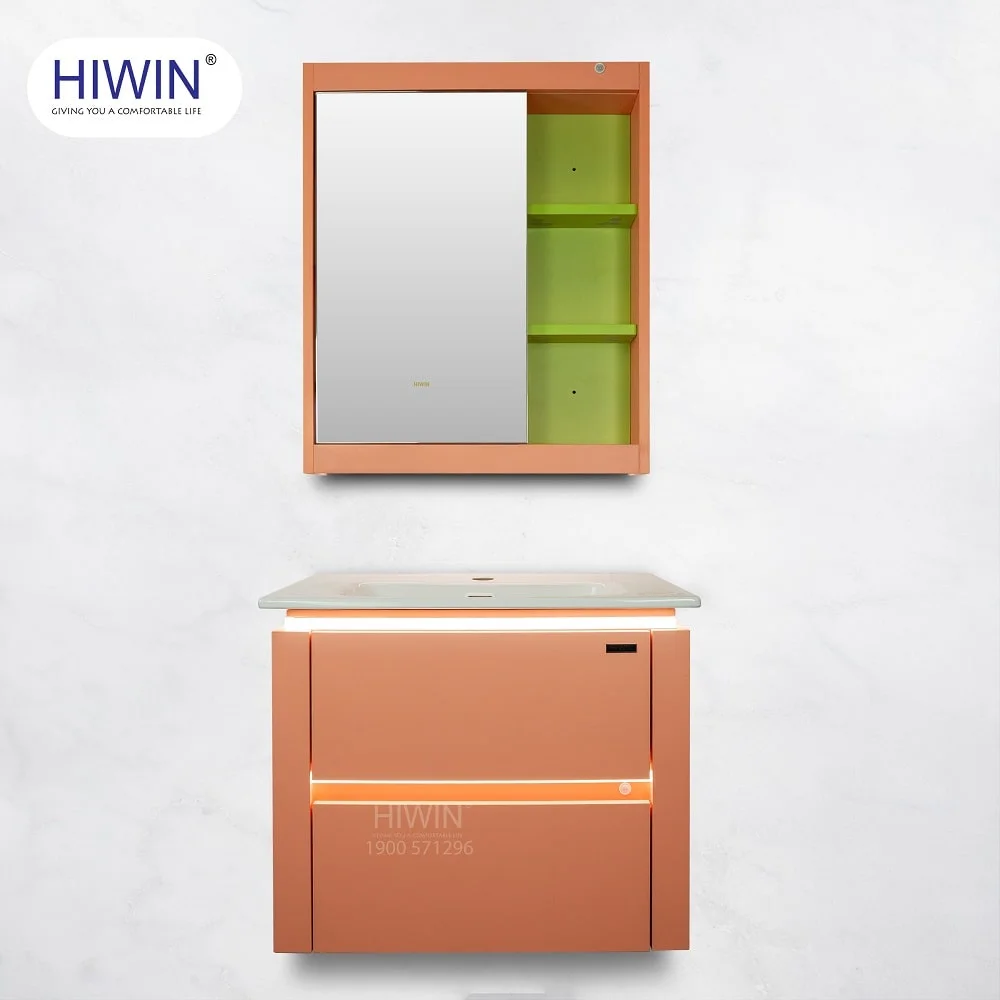 Bộ tủ chậu lavabo cao cấp màu xanh lam khói Hiwin YS-004
