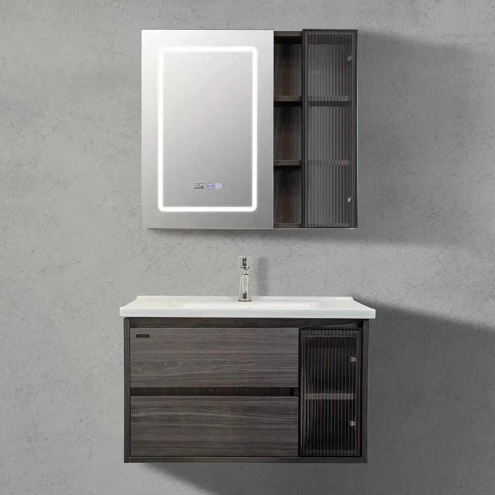 Bộ tủ chậu lavabo cao cấp màu xanh lam khói Hiwin YS-004