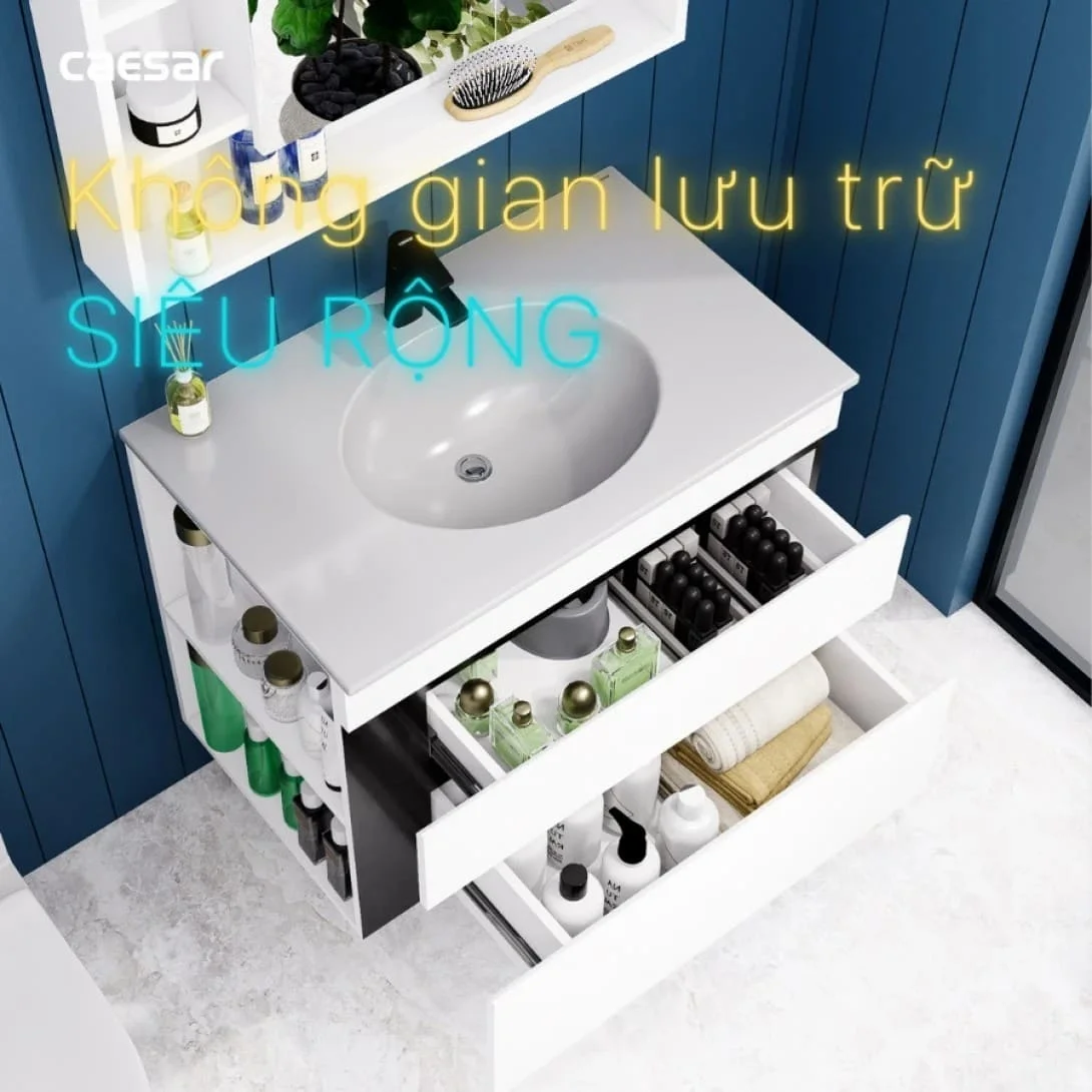Tủ Lavabo Phòng Tắm Caesar EH15028DDLV (Không gồm lavabo và vòi)