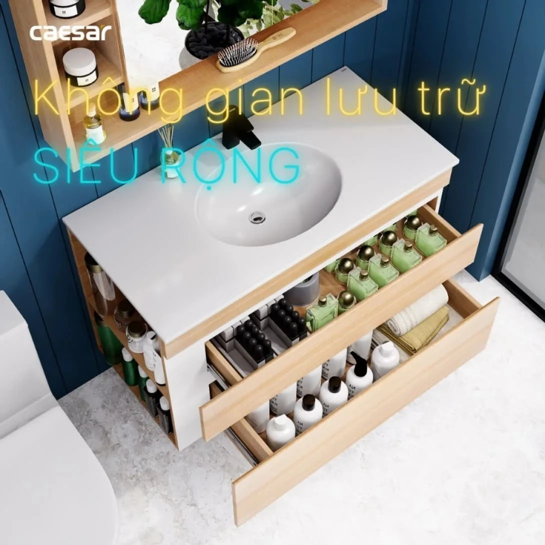 Tủ Lavabo Phòng Tắm Caesar EH15028DDLV (Không gồm lavabo và vòi)