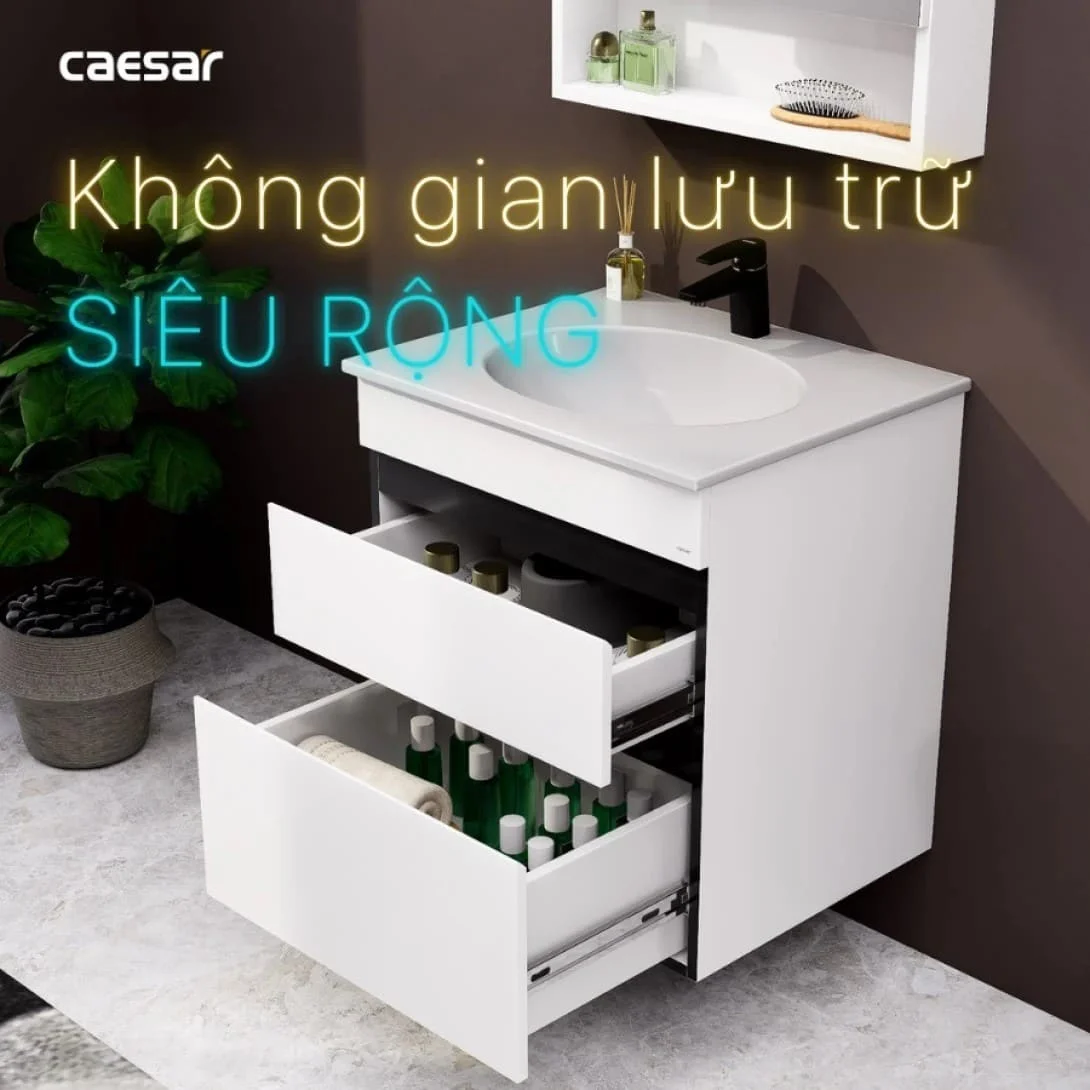 Tủ Lavabo Phòng Tắm Caesar EH15028DDLV (Không gồm lavabo và vòi)