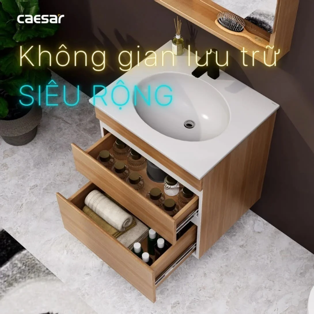 Tủ Lavabo Phòng Tắm Caesar EH15028DDLV (Không gồm lavabo và vòi)