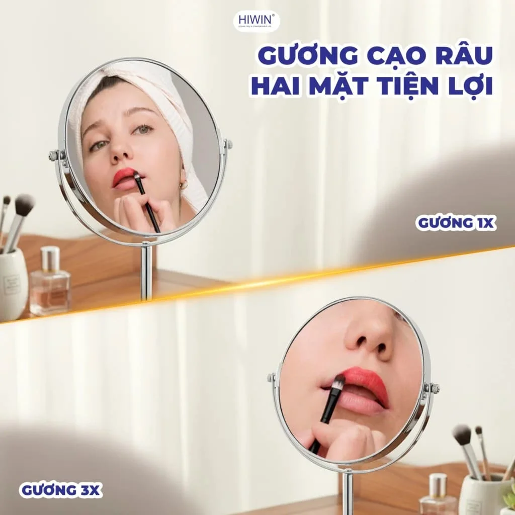 Gương cạo râu gương trang điểm hai mặt Hiwin J-622