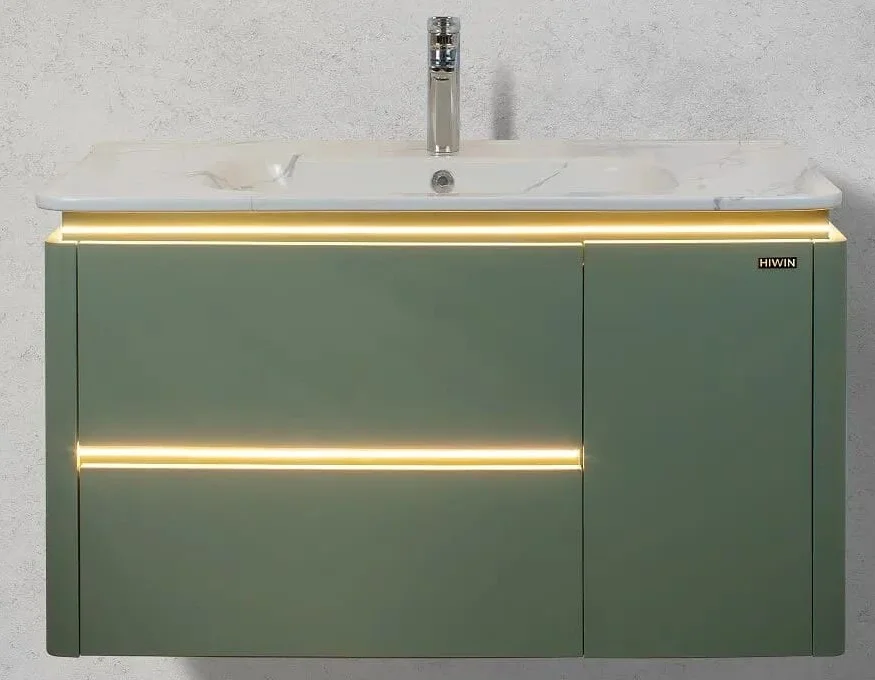 Bộ tủ chậu lavabo cao cấp màu xanh lam khói Hiwin YS-004