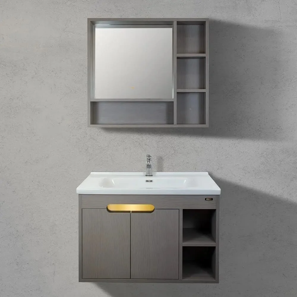 Bộ tủ chậu lavabo cao cấp màu xanh lam khói Hiwin YS-004